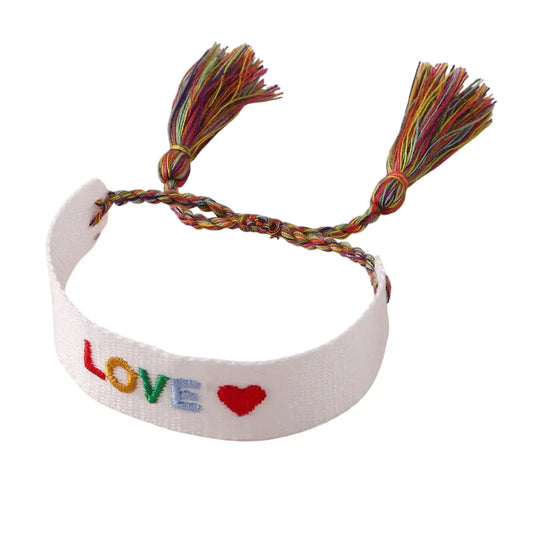 "LOVE" Armband Stoff (Preppy Armband) - hobby-horse24.de